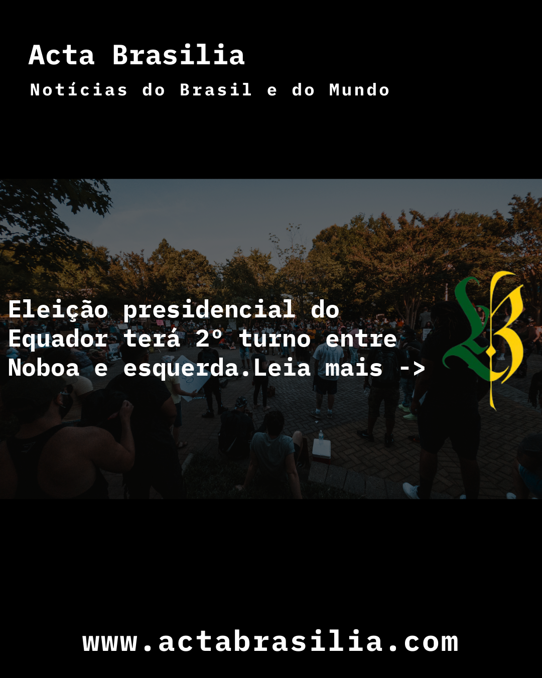 Eleição presidencial do Equador terá 2º turno entre Noboa e esquerda