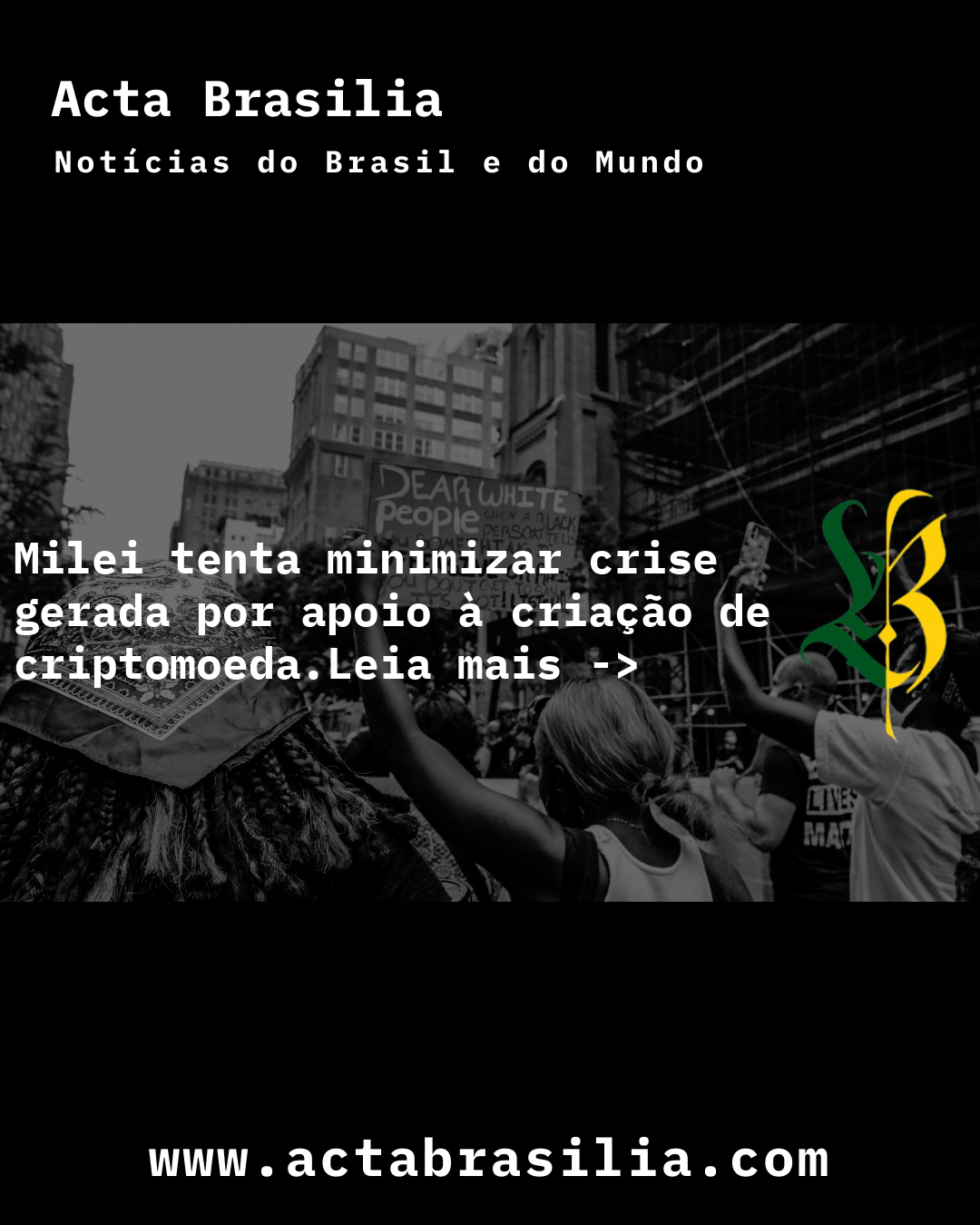 Milei tenta minimizar crise gerada por apoio à criação de criptomoeda