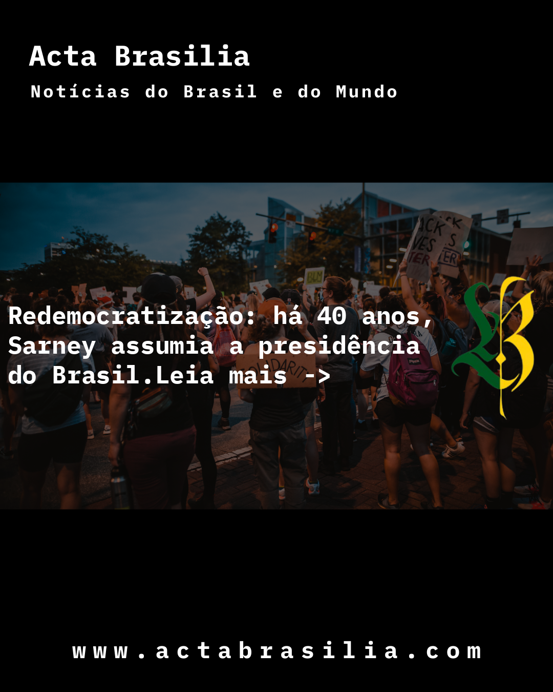 Redemocratização: há 40 anos, Sarney assumia a presidência do Brasil